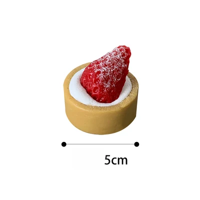 SWEETGO искусственный фруктовый пирог, искусственный десерт, глина, фруктовый пирог, модель для торта, витрина, клубника, кекс - Цвет: Strawberry