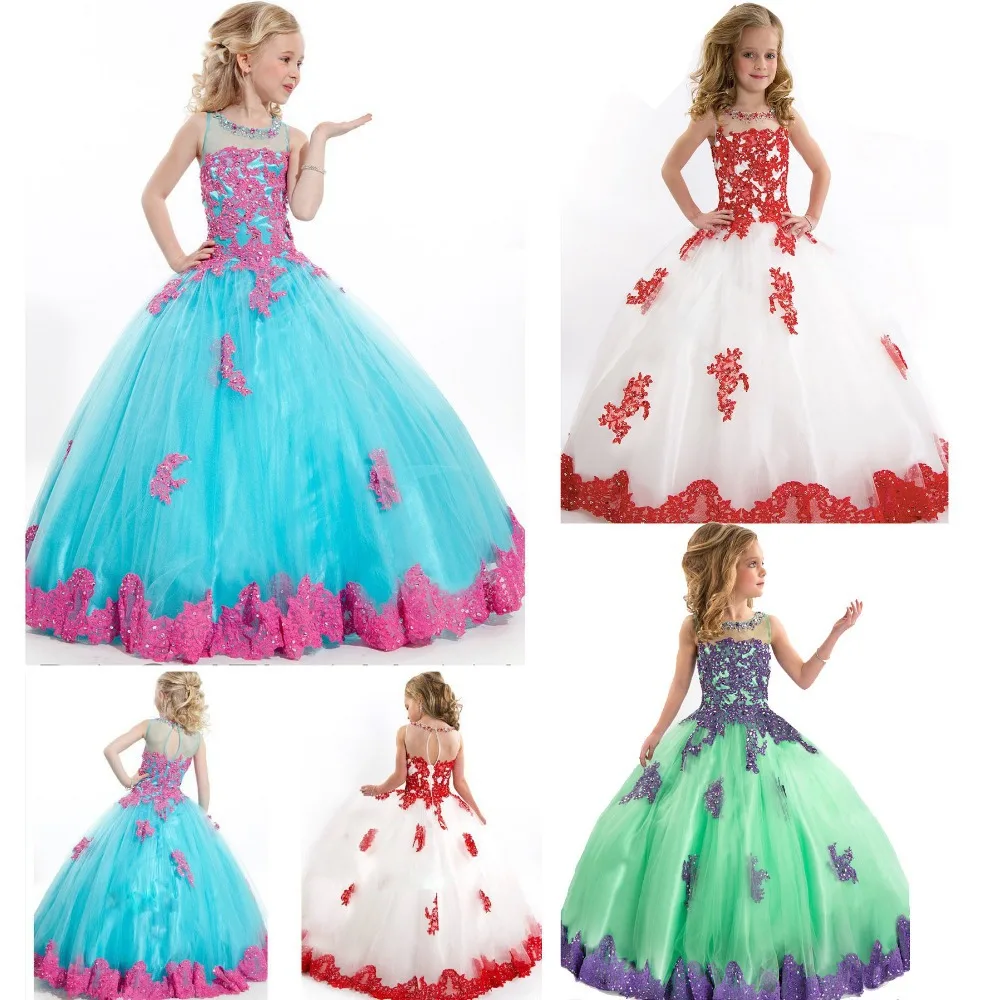 2016 Девушки Pageant Платья свадебное Бальное платье Этап Производительность День