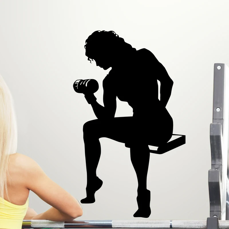 Наклейка для спортзала гантель фитнес-наклейка бодибилдинга виниловые