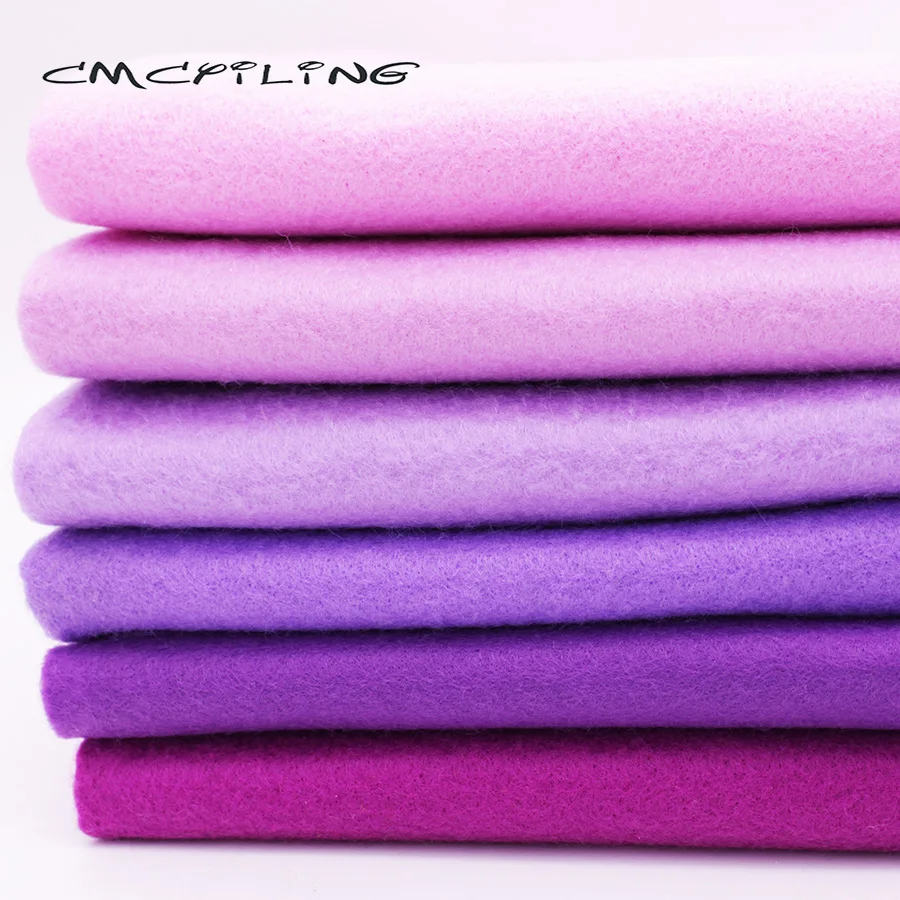 CMCYILING 6 шт./лот, 45*55 см лоскутное мягкий фетр ткань для вышивки DIY материал для изготовления кукол 1,2 мм толщина полиэстер ткань