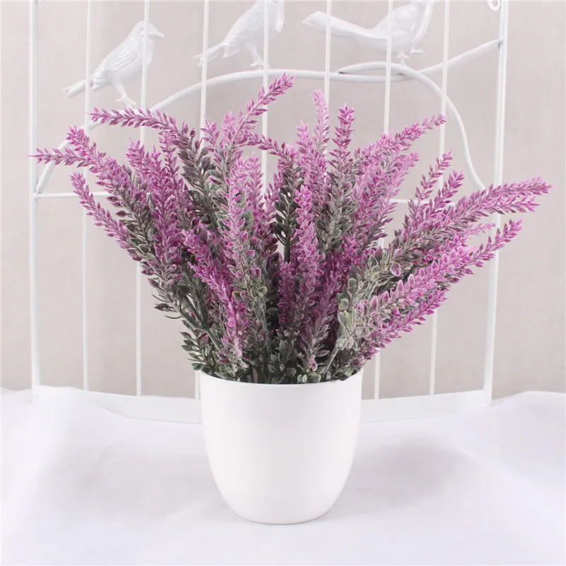 Один набор цветов лаванды с белой вазой для дома свадебные украшения вечерние