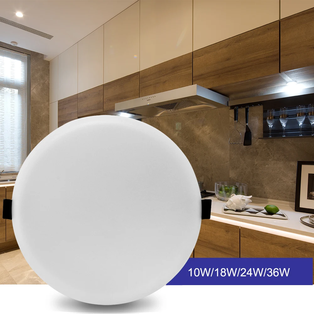 New Hot LED Dimmable Recessed Ceiling Light Round White Frosted Surface Borderless Panel Lamp 10W/18W/24W/36W For Home lighting |