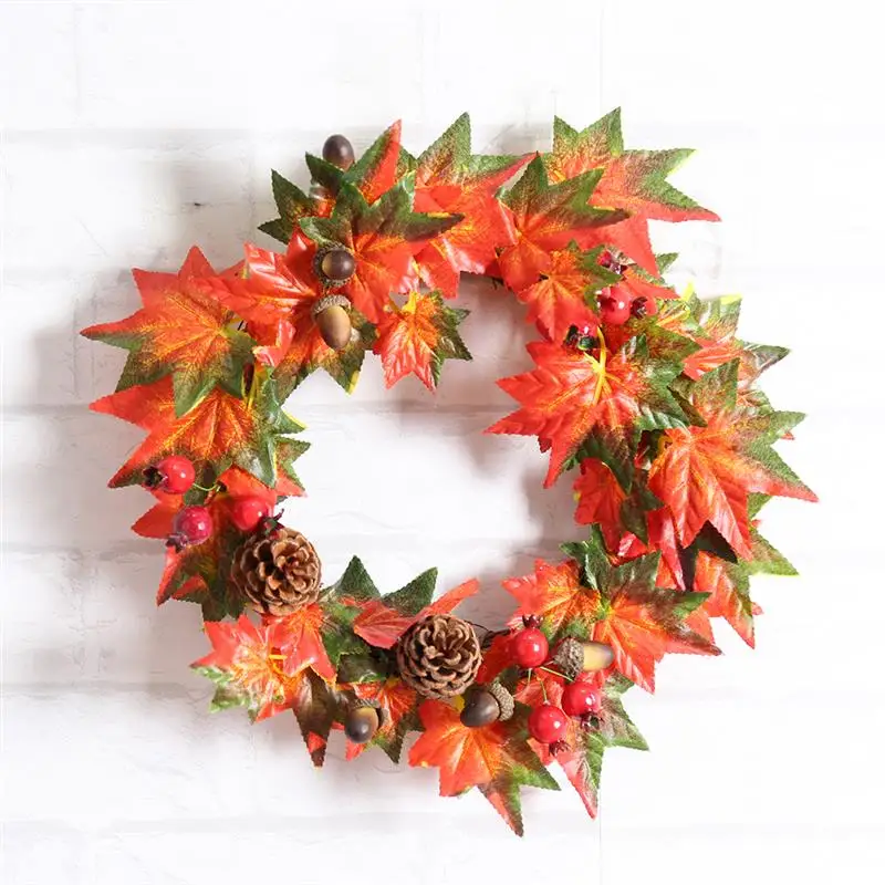 2 шт. Рождественский венок 14 ''Искусственный завод Кленовая гирлянда листья