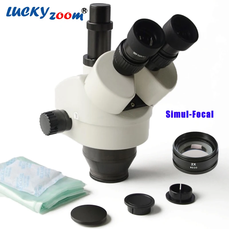 Мультифокальный Тринокулярный Стерео микроскоп Luckyzoom 3 5x 90X головка для