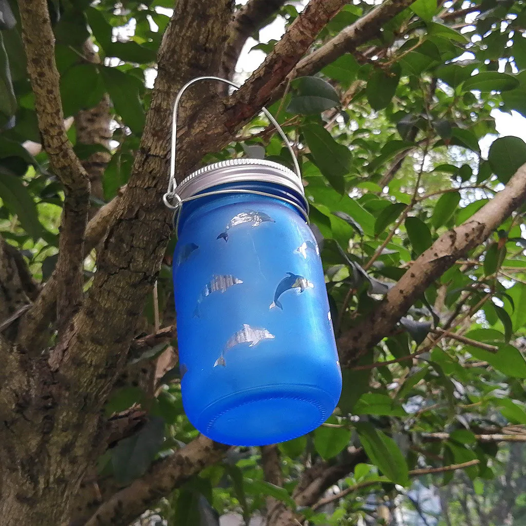 Новейшая ручная травление дельфинов Солнечная банка световая бутылка проекция