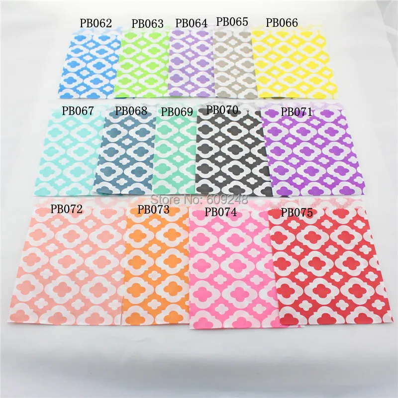 100 шт. Разноцветные бумажные пакеты для конфет с узором вечевечерние аква черный