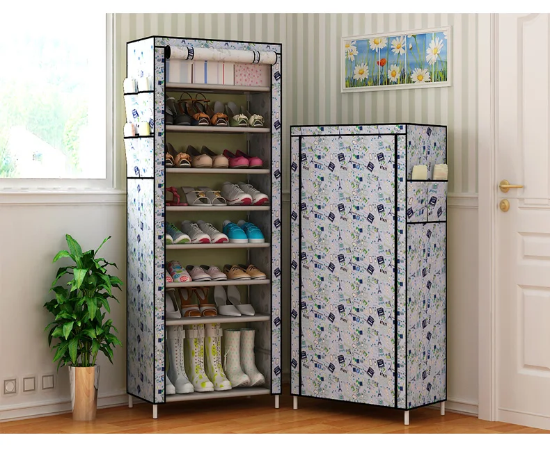 Вешалка для обуви обувной органайзер Полка для обуви многослойный пыленепроницаемый стеллаж для хранения обуви нетканый материал 12 мм металлическая полка для комнаты и спальни, шкаф для обуви