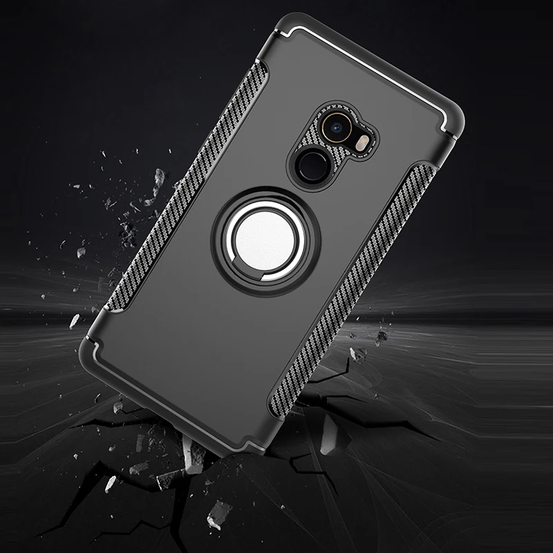 Роскошный чехол OUDINI для xiaomi Mix 2 модный жесткий пластиковый с кольцом на палец