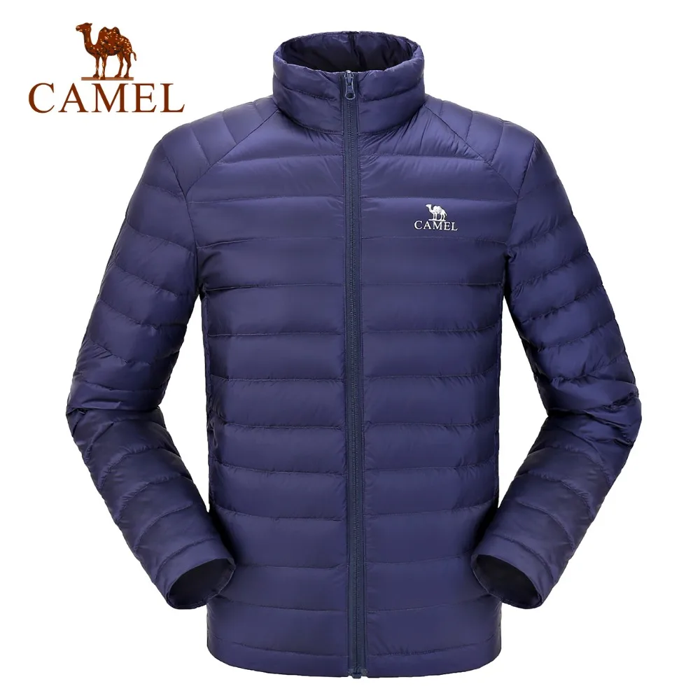 Мужской пуховик на белом утином пуху CAMEL Сверхлегкий Повседневный теплая зимняя
