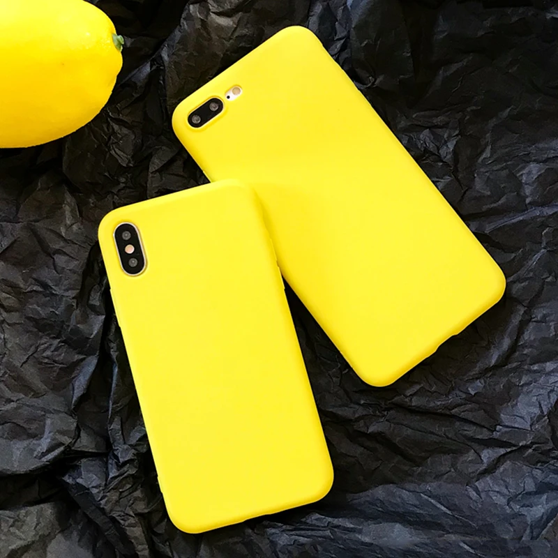 LOVECOM лимонно-желтый чехол для телефона для iPhone 11 Pro Max XR XS Max X 7 8 6S Plus Мягкий ТПУ полный корпус карамельный цвет чехол для телефона