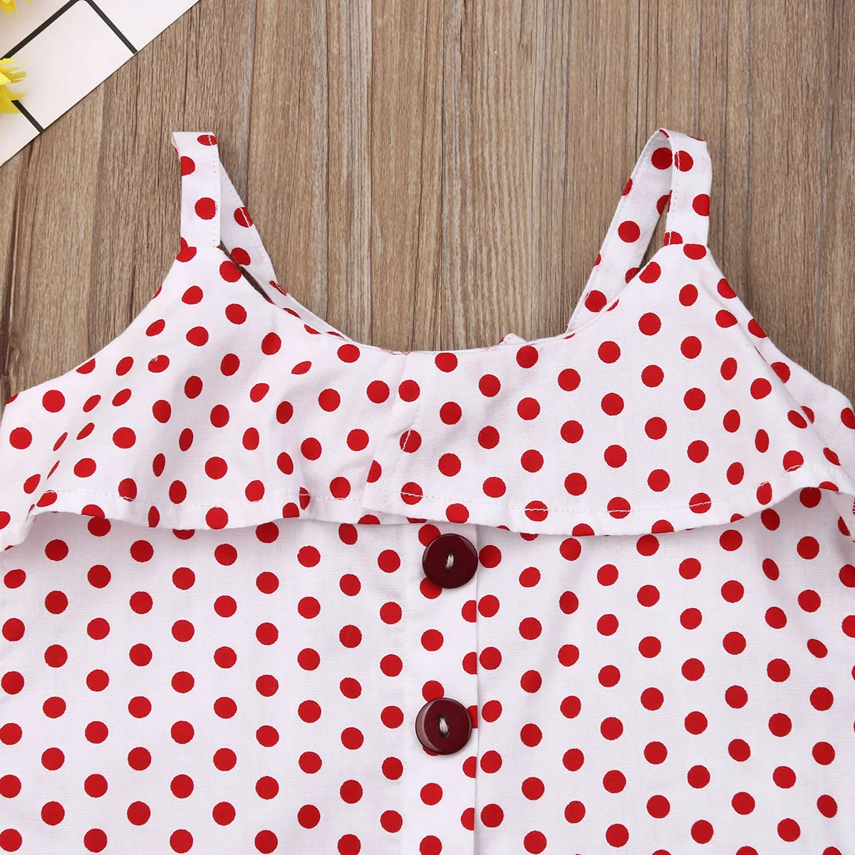 Детский хлопковый комплект из топа и юбки в горошек без рукавов | Мать ребенок