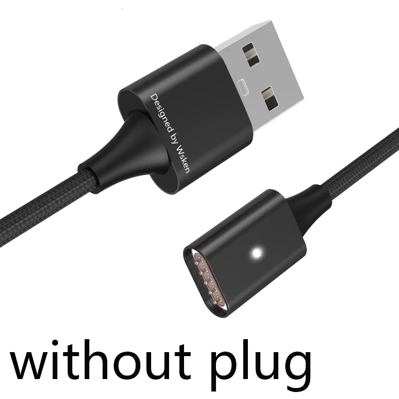 Cable Only Black WSKEN Lite1 микро USB кабель Быстрая зарядка Магнитный кабель USB Магнитная Зарядка для iPhone зарядный кабель 1 м - Цвет: Cable Only Black