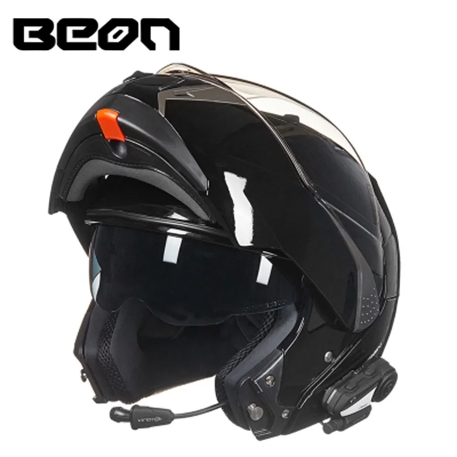BEON двойной объектив откидной 1000 м V3 Bluetooth шлем для мотокросса гарнитура интерфон