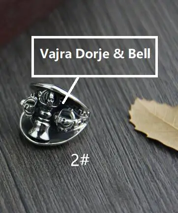 Dorje Bell 925 Серебряное тибетское кольцо-колокольчик в виде Дордже, настоящее Стерлинговое Серебро, буддистская Ваджра, колокольчик, поворотное кольцо, ювелирные изделия на удачу - Цвет основного камня: Dorje Bell