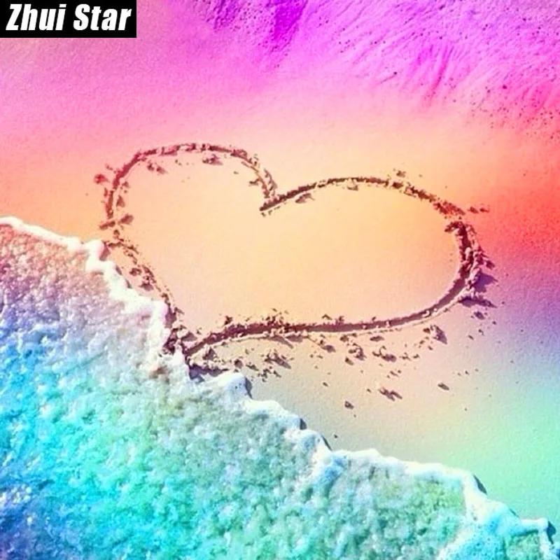 Алмазная 5D картина Love the Beach Zhui Star полноразмерная вышивка крестиком мозаика для