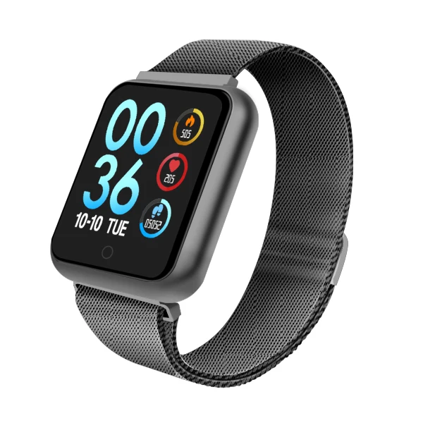 Steel-Silver Спортивные IP68 Смарт-часы P68 фитнес-браслет трекер активности пульсометр кровяное давление для ios Android для женщин и мужчин - Цвет: Steel-Silver