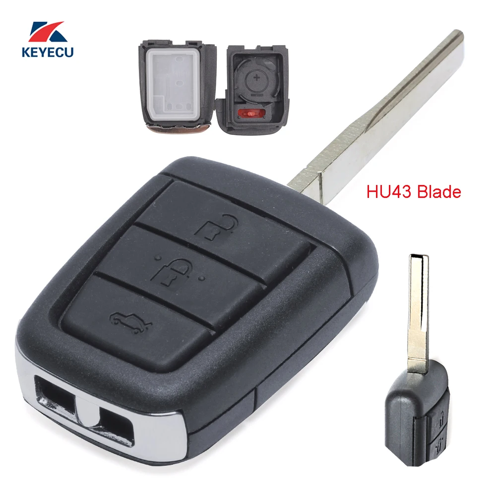 

KEYECU Сменный Чехол для дистанционного ключа Fob 3 + 1 кнопка для Holden VE Commodore Omega Berlina Calais SS SV6 HSV GTS HU43 Blade