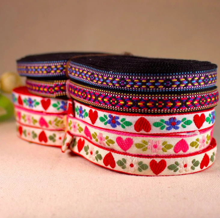 Плетый этнический жаккардовый Плетеный тканый шнурок с вышивкой 1 2 см. | Дом и сад