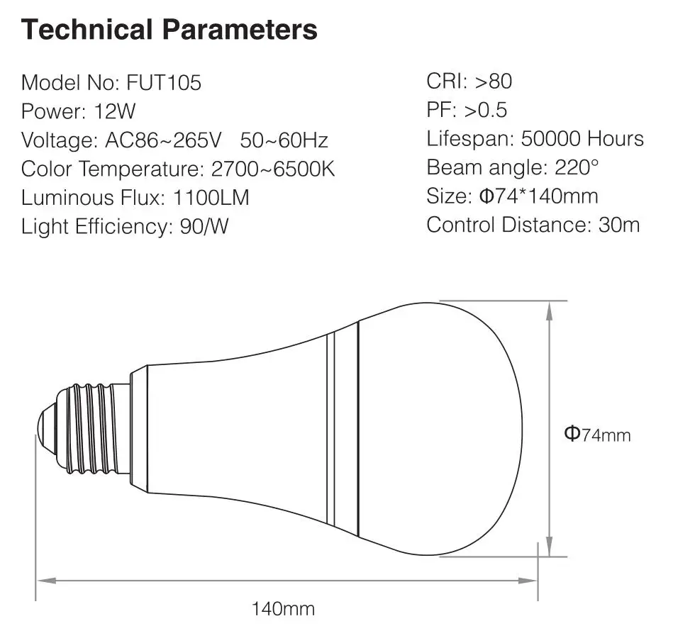 Mi светильник светодиодный 12 Вт RGB + CCT 2 4 г RF беспроводной Диммируемый E27 AC86 265V