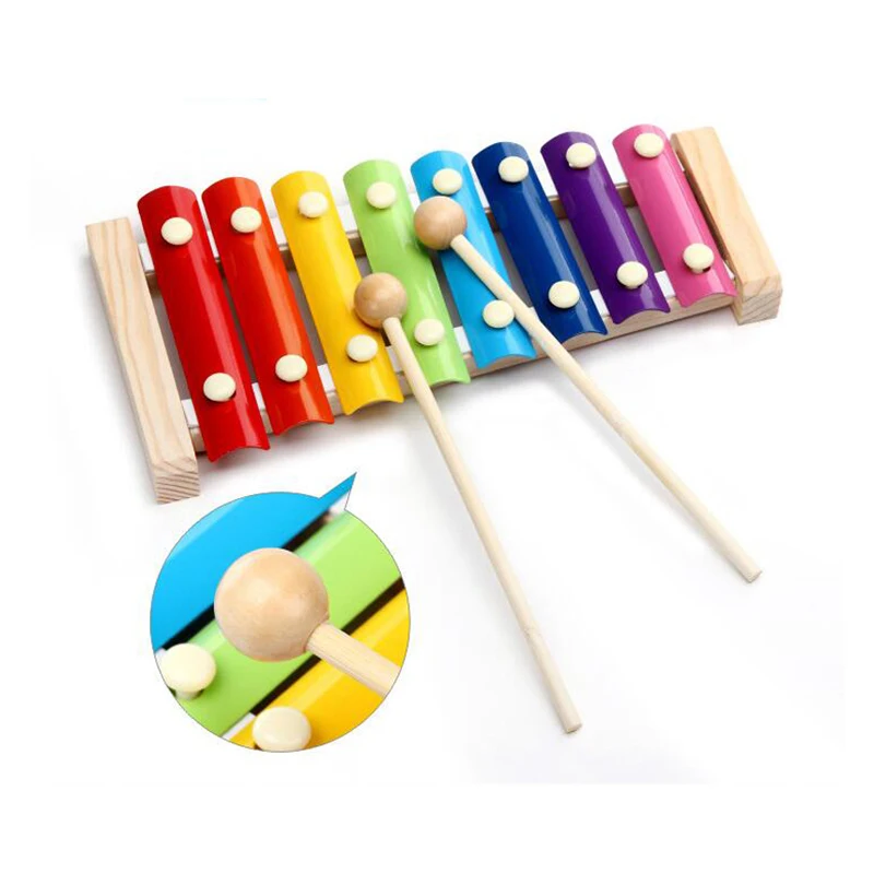 Montessori Toys Educational Wooden for Children Early Learning Xylophone Musical Wisdom Music Instrument 8 Tone | Игрушки и хобби