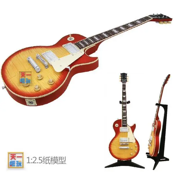 Гитара 3D бумажная модель DIY ручной работы стерео инструмент оригами игрушечная
