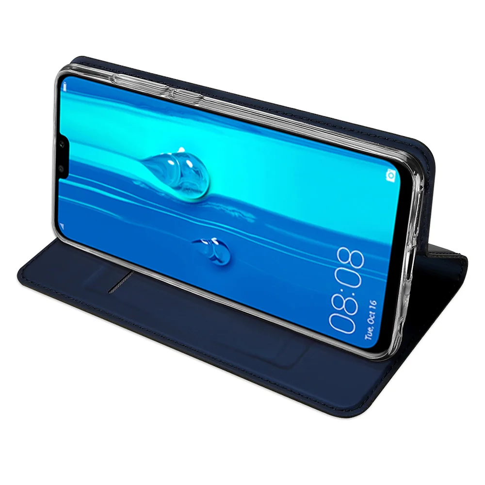 DUX DUCIS Чехол-книжка из искусственной кожи для Huawei Y9 2019 роскошный сатиновый