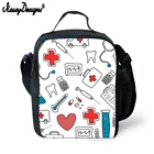 Бесшумная мультяшная сумка для обеда для девочек с милым 3d принтом медсестры, термостойкая школьная сумка-ланчбокс для студентов, путешествий, пикника, изолированная Детская сумка
