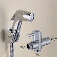 toilet bathroom abs handheld diaper sprayer shower set shattaf bidet sprayer douche kitg12 t adapter hose wall bracket