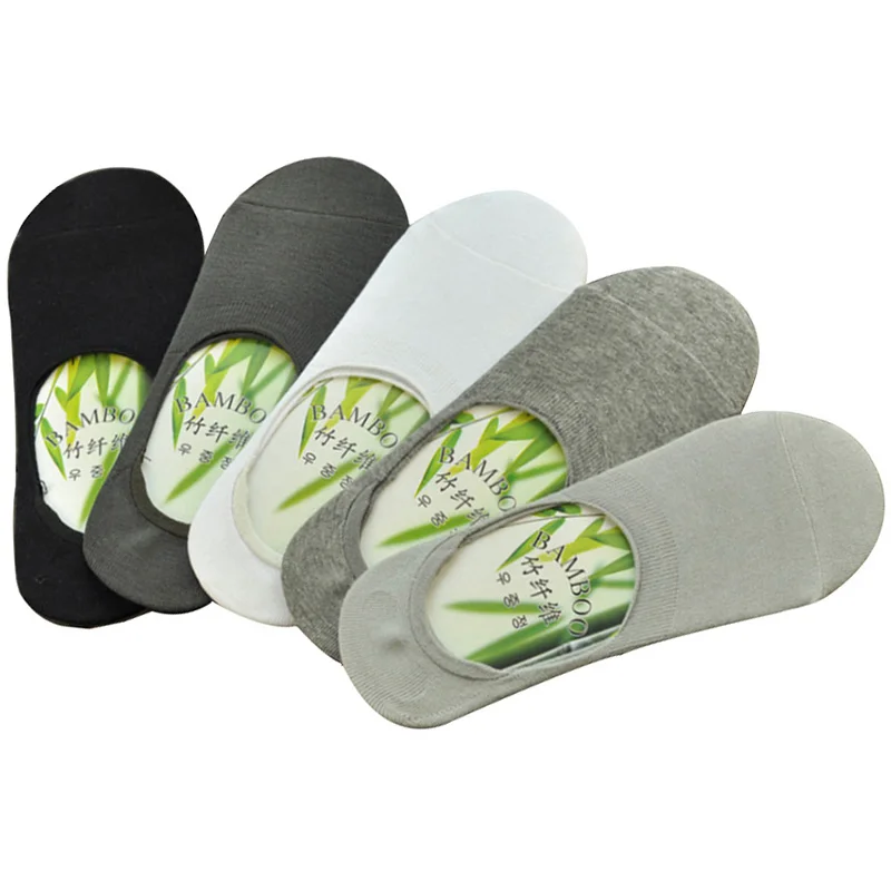 

4pcs=2pairs Men's Sock Slippers Bamboo Fibre Non-slip Silicone Invisible Boat Socks Summer Autumn Fashion Male Ankle Socks Meias