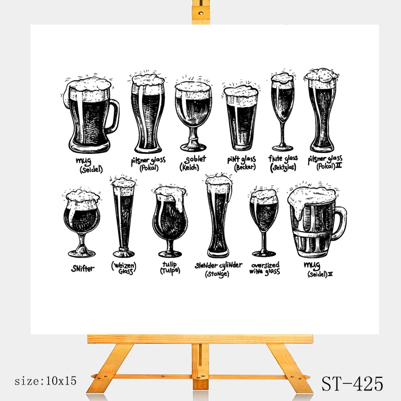 

AZSG Wine Glass Clear Stamps/Silicone Transparent Seals for DIY scrapbooking Card Making 10*15cm
