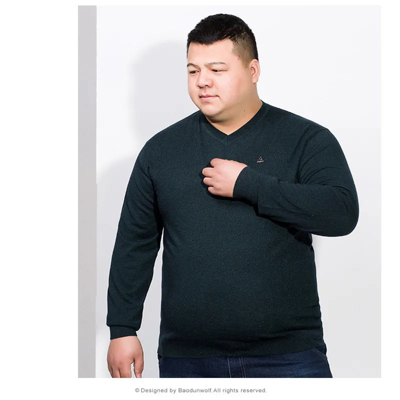 Свитер мужской свободный с треугольным вырезом и длинными рукавами 10XL 8XL 6XL 5XL 4XL