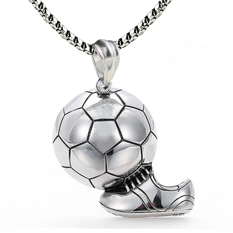 Ожерелье с кулоном в виде футбольной обуви серебряного цвета спортивном