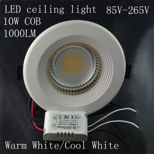 

Free Shipping High Power Modern 10W COB LED Ceiling Light Fixture Aluminium Light White/Cool White 4pcs/lot