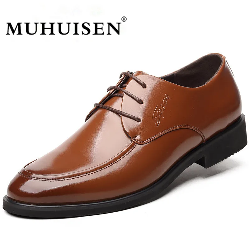 MUHUISEN/кожаные туфли оксфорды для мужчин модельные модные деловые мужские