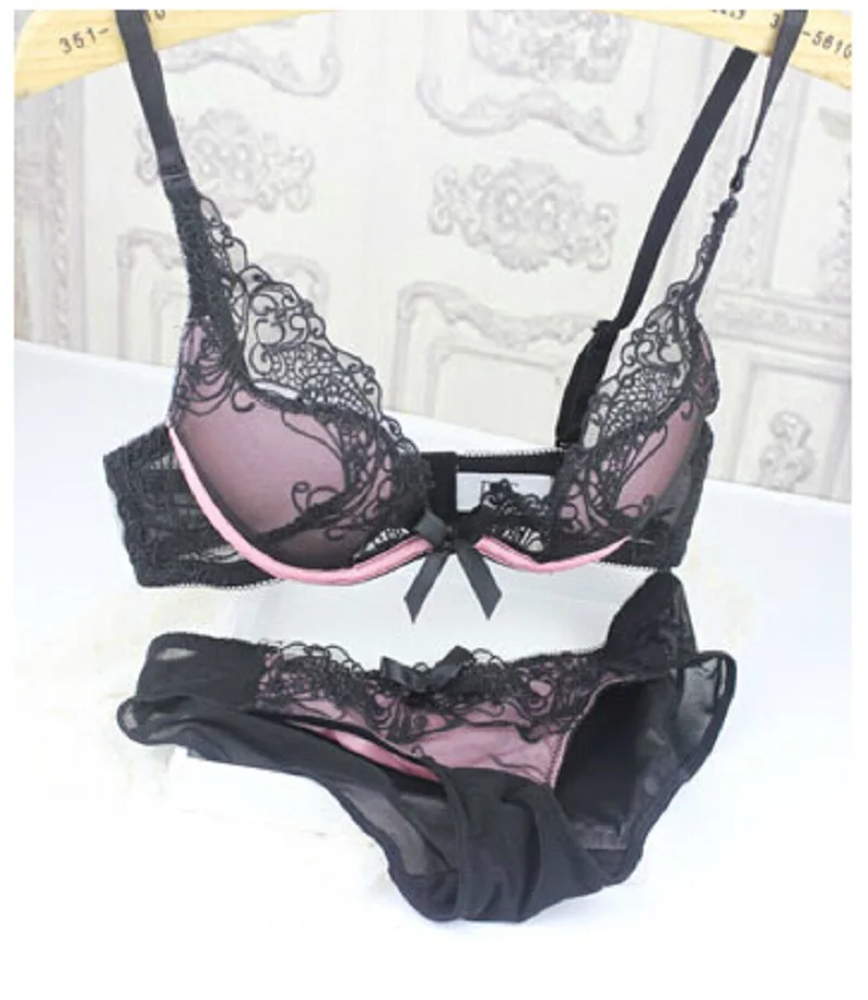 Сексуальный черный кружевной женский бюстгальтер с глубоким v образным вырезом