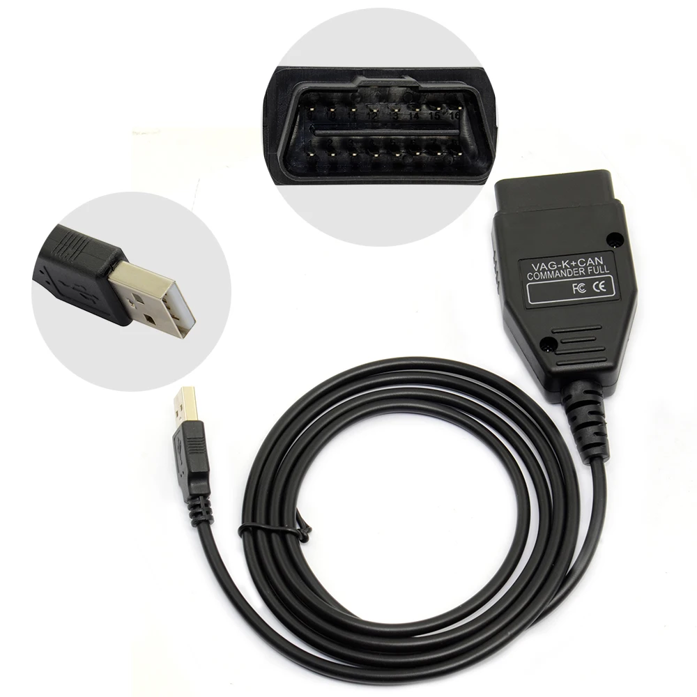Диагностический кабель OBD2 с чипом Super VAG K + CAN Commander 1 4 и FTDI FT232RL PIC18F258 для VW / AUDI SKODA SEAT