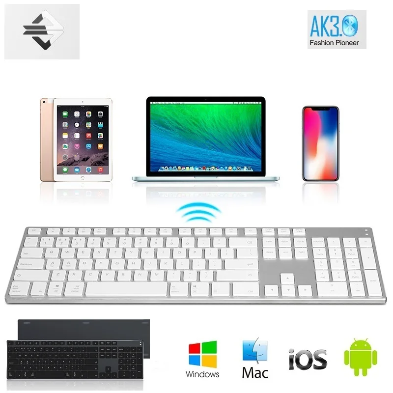 Ajazz AK3.3 ультра тонкий металлический корпус мульти Поддержка беспроводной Bluetooth