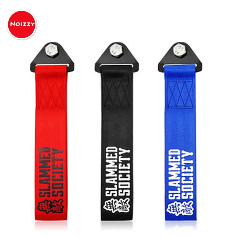 Noizzy Slammed Society Towing Ropes Nylon Tow Strap High Strengh Trailer JDM Tsurikawa Japanese Culture Accessories Car Styling