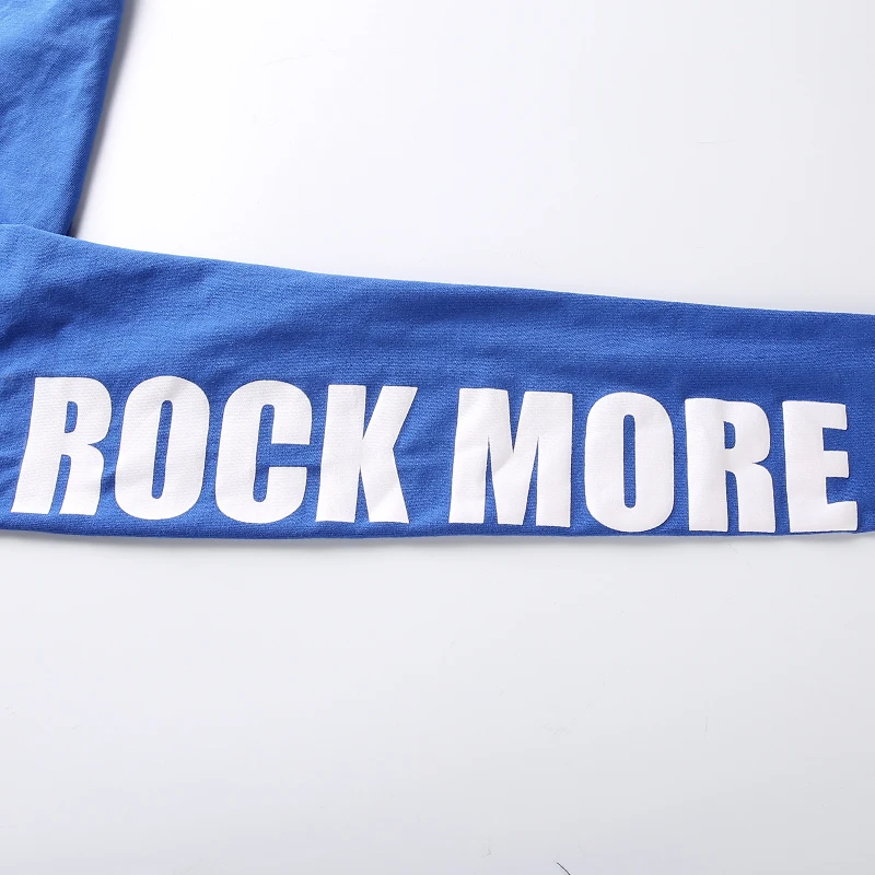 Rockmore/однотонная хлопковая Футболка Kawaii, Женская открытая укороченная футболка с длинным рукавом, осенняя Повседневная футболка с круглым вырезом и буквенным принтом