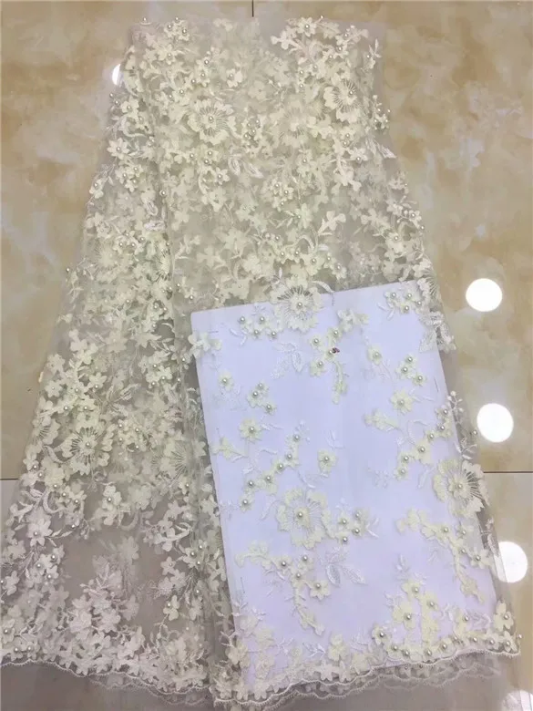 Африканские кружевные бусины высокого качества Кружева 3d цветок ткань с