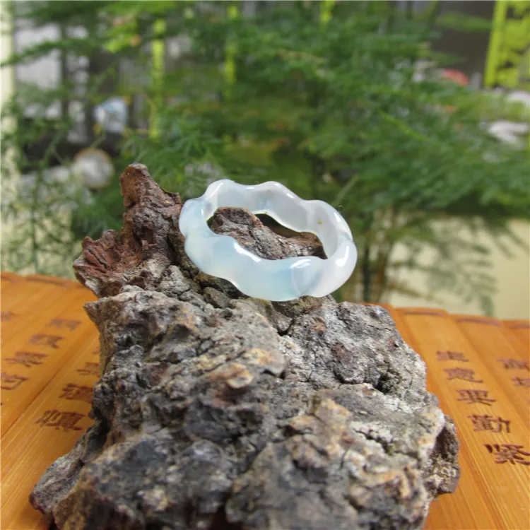 Природный лед вид светильник кольцо зеленого оникса мужского и женского пола