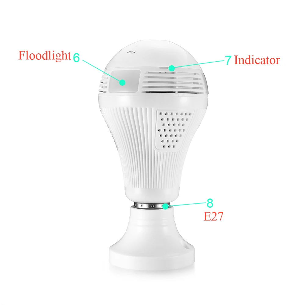 GADINAN 360 градусов панорамный 5MP 3MP 1080P 960P Беспроводной Wi-Fi камера светильник лампа Cam Мини домашняя камера наблюдения безопасности iCSee