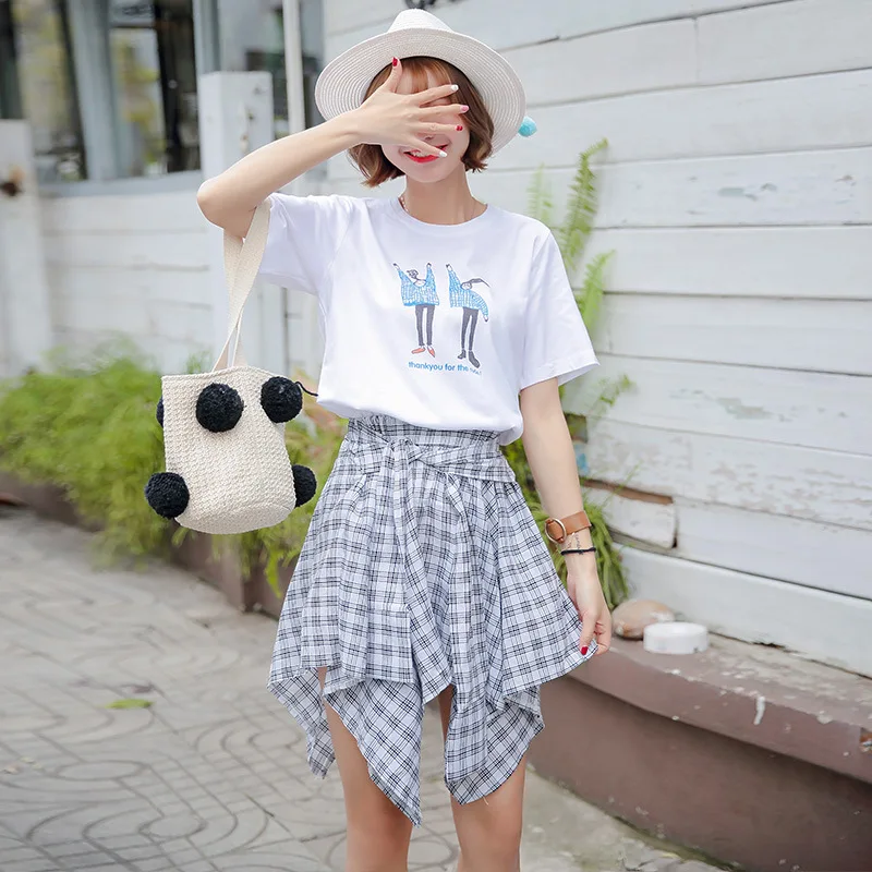 Женская хлопковая одежда летняя свободная футболка с коротким рукавом и круглым