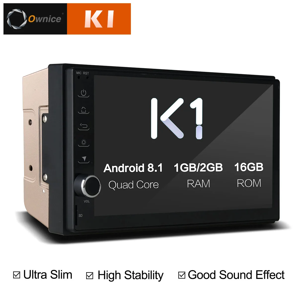 Автомобильный мультимедийный плеер Ownice K1 7 дюймов 2Din Android 8 1 GPS навигация видео