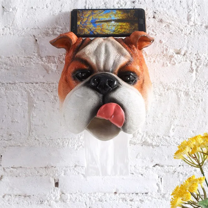 

Pig Dog Toilet Paper Holder Toilet Hygiene Resin Tray Free Punch Hand Tissue Box Towel Holder Reel Spool Device R421