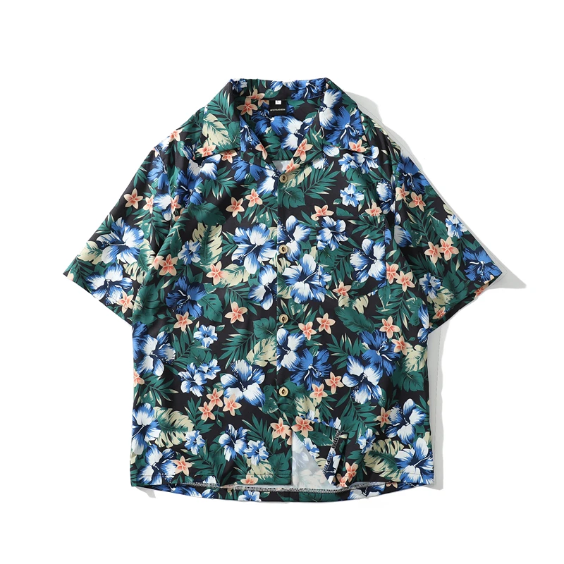 Мужская индивидуальная пляжная рубашка с коротким рукавом и принтом Красного