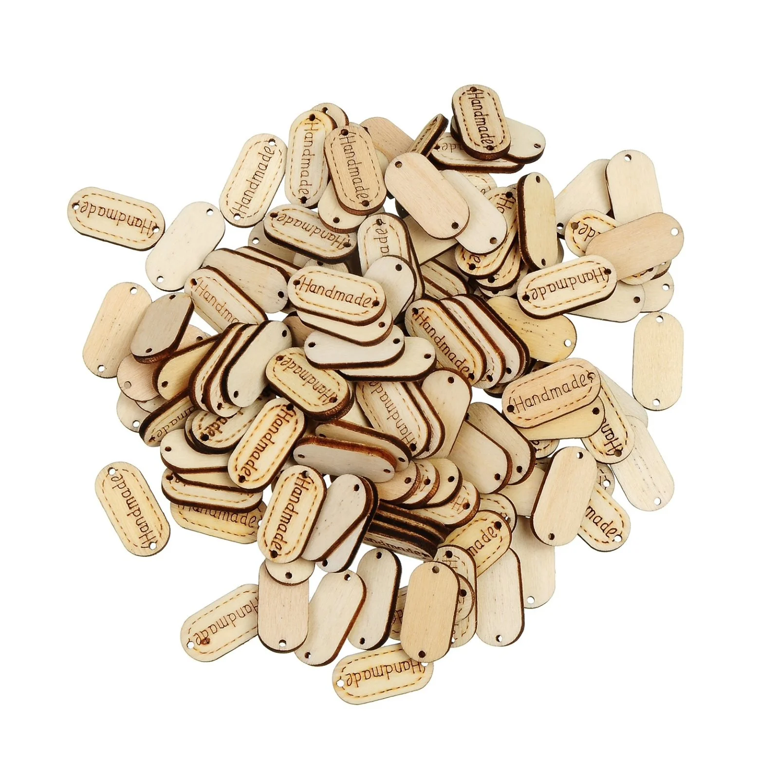 50pcs/lot Oval Pattern Handmade Natural Wood Buttons Decoration Crafts 2 Holes Wooden Sewing Scrapbooking | Дом и сад