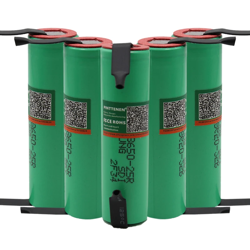 100% Новый оригинальный 18650 2500mAh аккумулятор INR1865025R 3 6 V разряда 20A выделенная