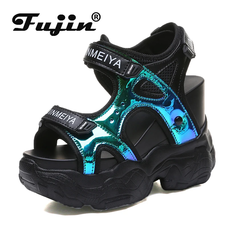 Fujin/летние сандалии на толстой рифленой подошве Прямая поставка Женские