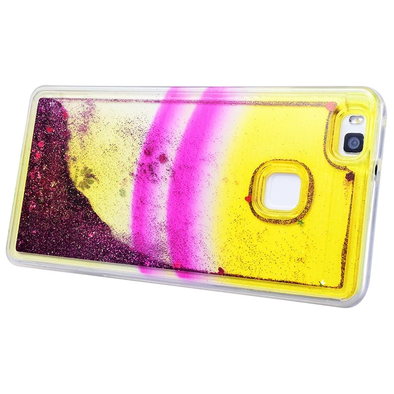 Чехол для телефона Yokata Quicksand Rainbow Huawei P9 Lite мягкий Блестящий Прозрачный Бампер TPU